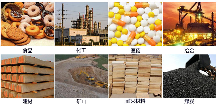 DH-800振動篩適用的行業(yè)：食品，化工，醫(yī)藥，冶金，建材，礦山，耐火材料，煤炭。